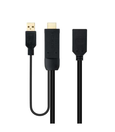 Nanocable Conversor HDMI 2.0 a DisplayPort V1.2 Negro, 20 cm