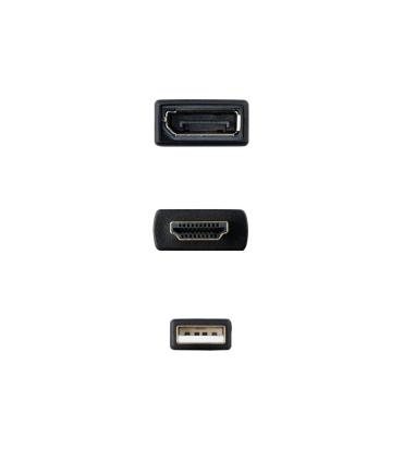 Nanocable Conversor HDMI 2.0 a DisplayPort V1.2 Negro, 20 cm
