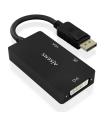 AISENS Conversor Displayport V1.2 a VGA/DVI/HDMI, DP 1.2/M-VGA/H-DVI/H-HDMI/H 4K, Negro, 15cm