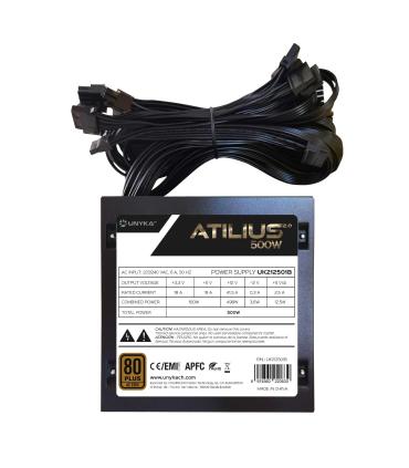 UNYKAch ATX Atilius 2.0 Black 500W 80+ Bronze unidad de fuente de alimentación 20+4 pin ATX Negro