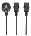 AISENS Cable Alimentacion CPU, CEE7/M-2xC13/H, Negro, 3.0m