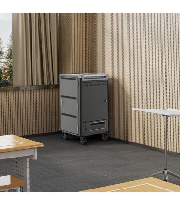 Ewent EW1700 carrito y armario de dispositivo portátil Carro de gestión y carga para dispositivos portátiles Negro, Gris