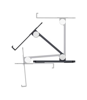 AISENS Soporte de Sobremesa Tamaño XXL Ajustable (2 Pivotes) para Movil   Tablet, Gris