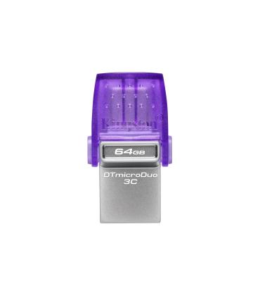 Kingston Technology DataTraveler microDuo 3C unidad flash USB 64 GB USB Type-A   USB Type-C 3.2 Gen 1 (3.1 Gen 1) Púrpura,