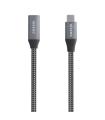 AISENS Cable USB 3.2 Gen2x2 Aluminio 20Gbps 8K@30Hz 5A 100W, Tipo USB-C/M-USB-C/H, Gris, 0.5 m