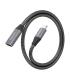 AISENS Cable USB 3.2 Gen2x2 Aluminio 20Gbps 8K@30Hz 5A 100W, Tipo USB-C M-USB-C H, Gris, 0.5 m