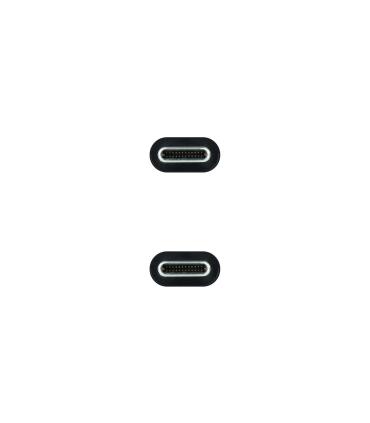 Nanocable Cable USB 3.2 Gen2x2 20Gbps 5A 100W 4K 60Hz USB-C M-USB-C M, Gris Negro, 1 m