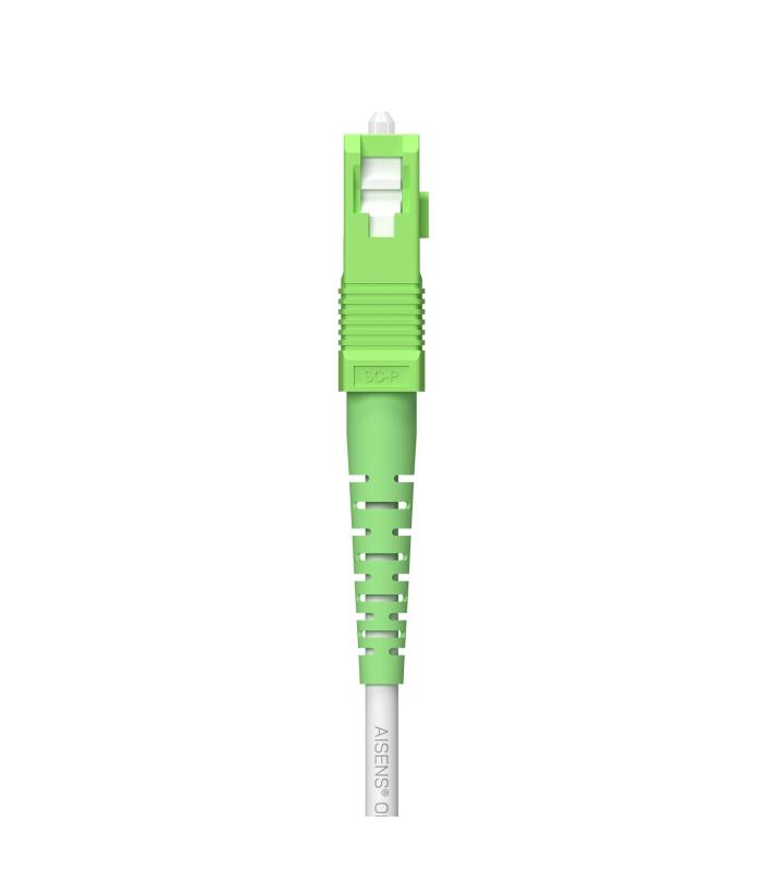 AISENS Cable Fibra Óptica Latiguillo G657A2 3.0 9 125 SMF Simplex CPR DCA LSZH, SC APC-SC APC, Blanco, 100 m