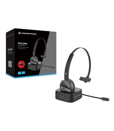 Conceptronic POLONA03BD auricular y casco Auriculares Inalámbrico Diadema Oficina Centro de llamadas Bluetooth Base de carga