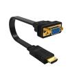 Ewent EW9869 adaptador de cable de vídeo 0,15 m HDMI tipo A (Estándar) VGA (D-Sub) Negro