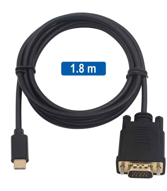 Ewent EC1052 adaptador de cable de vídeo 1,8 m USB Tipo C VGA (D-Sub)
