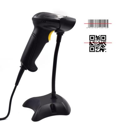 Ewent EW3410 lector de código de barras Lector de códigos de barras portátil 1D 2D LED Negro