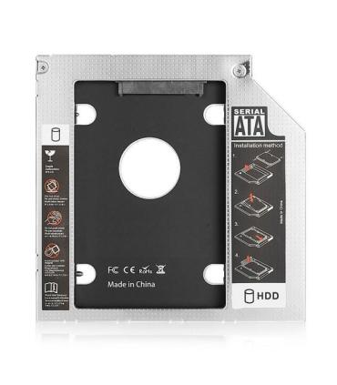 Ewent EW7003 funda para disco duro externo Acrilonitrilo butadieno estireno (ABS), Aluminio Negro, Blanco