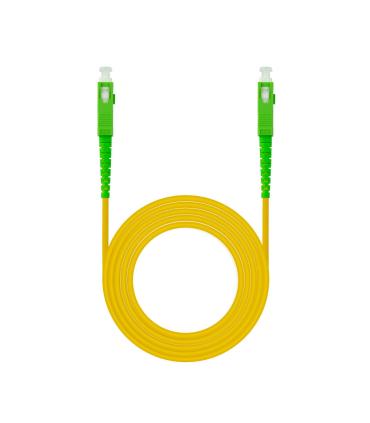 Nanocable Cable de Fibra Óptica SC APC a SC APC Monomodo Simplex LSZH, Amarillo, 15m