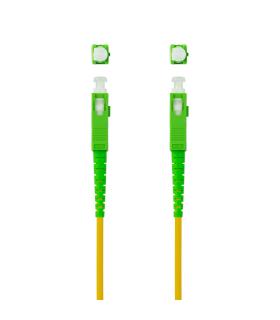 Nanocable Cable de Fibra Óptica SC APC a SC APC Monomodo Simplex LSZH, Amarillo, 15m
