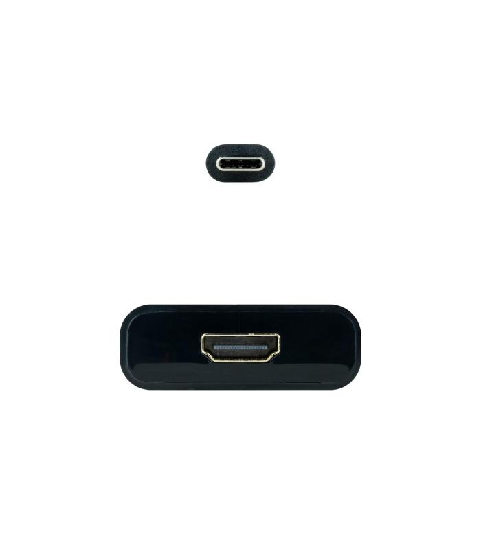 Nanocable Conversor USB-C a HDMI 4K, USB-C M-HDMI H, Negro, 15 cm