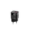 TooQ Cargador de Pared USB-C/PD + USB-A/QC 20W, Negro