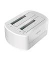 AISENS Estacion de Docking de Doble Bahia ASDS-D02W SATA 2.5/3.5 a USB 3.0/3.1 Gen1, Clone, Blanca