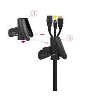 Nanocable Organizador de Cables Flexible 25 mm, Negro, 2 m