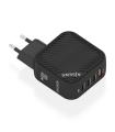 AISENS Cargador GaN 100W, 3xUSB-C PD3.0 QC4.0, 1xUSB-A QC3.0, Negro