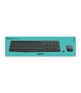 Logitech MK235 teclado Ratón incluido Hogar USB QWERTY Español Gris