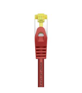 AISENS Cable De Red Latiguillo RJ45 LSZH Cat.7 600 MHz S FTP PIMF AWG26, Rojo, 0.5 m