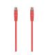 AISENS Cable de Red Latiguillo RJ45 LSZH Cat.6A 500 Mhz UTP AWG24, Rojo, 0.5M