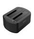 AISENS Estacion de Docking de Doble Bahia ASDS-D03B SATA 2.5 3.5 a USB 3.0 3.1 Gen1, Clone, Negra