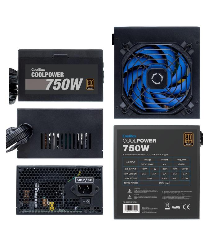 CoolBox CoolPower 750W unidad de fuente de alimentación 20+4 pin ATX ATX Negro