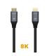 AISENS Cable HDMI V2.1 Ultra Alta Velocidad   HEC 8k@60Hz 48Gbps, A M-A M, Gris Negro, 1.0m