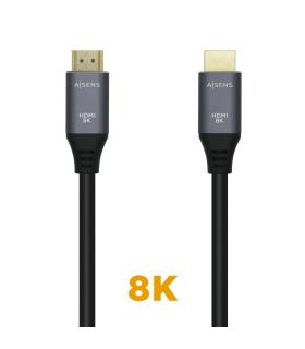 AISENS Cable HDMI V2.1 Ultra Alta Velocidad   HEC 8k@60Hz 48Gbps, A M-A M, Gris Negro, 1.0m