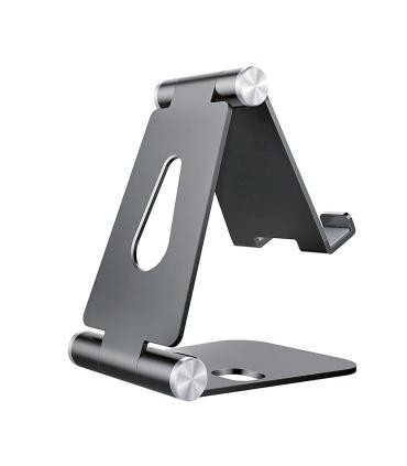 AISENS Soporte De Sobremesa Tamaño M Ajustable (2 Pivotes) Para Movil   Tablet, Gris
