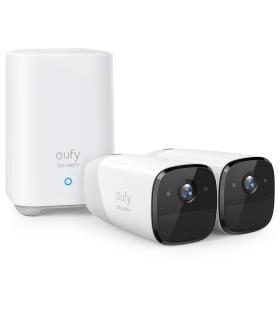 Eufy Camaras de Vigilancia eufyCam 2 Pro, 2K Cámara IP Exterior, 365 días de batería, Compatible con HomeKit, protección IP67,