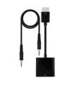 Nanocable CONVERSOR HDMI A SVGA+AUDIO, HDMI/M-SVGA/H+3.5/H, NEGRO, 10 CM+1.0 M