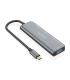 AISENS Hub USB 3.2 Gen2 10G USB-C, USB-C M-1xUSB-C H-3xUSB-A H, Gris, 15 cm