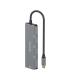 AISENS Hub USB 3.2 Gen2 10G USB-C, USB-C M-1xUSB-C H-3xUSB-A H, Gris, 15 cm