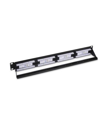 AISENS Panel De Parcheo De 24 Puertos RJ45 Cat.6 UTP, 19" 1U Dual IDC Con Gestion De Cables, Negro