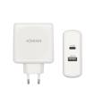 AISENS Cargador 57 W, 1x USB-C PD3.0 45 W, 1x USB-A 5 V / 2.4 A 12 W, Blanco