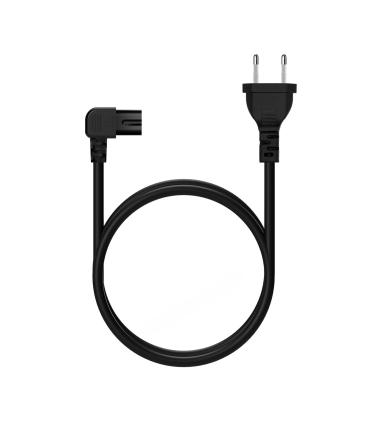 AISENS Cable Alimentación Acodado Forma 8, CEE7 16 M-C7 H, Negro, 3.0M