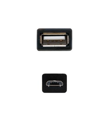 Nanocable CABLE USB 2.0 OTG, TIPO MICRO B M-A H, NEGRO, 15 CM