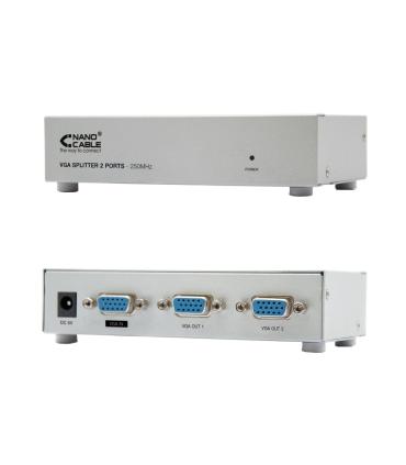 Nanocable VGA DUPLICADOR PARA 2 MONITORES CON ALIM.