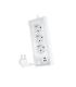 Nanocable Regleta de Sobremesa con 3 Tomas de Tierra y 2 USB´s con Luz, Blanco