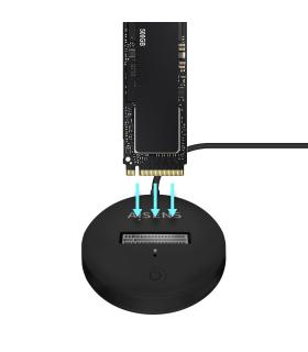 AISENS USB-C Dock M.2 (NGFF) ASUC-M2D013-BK SATA NVMe A USB3.1 Gen2, Negra