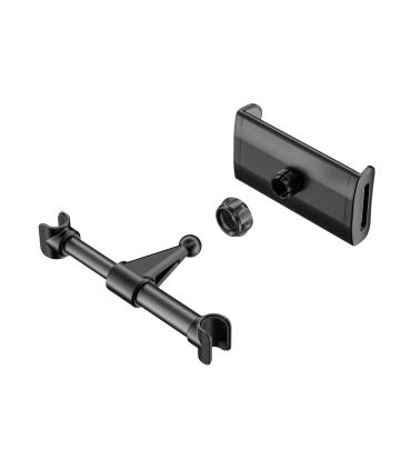 AISENS Soporte Coche Ajustable (1 Pivote) Para Reposacabezas Para Telefono   Tablet, Negro