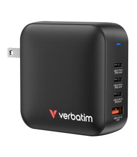 Verbatim Mini GaN Charger 165W Universal Negro Corriente alterna Carga rápida Interior