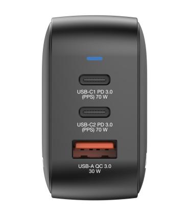 Verbatim Mini GaN Charger 70W Universal Negro Corriente alterna Carga rápida Interior