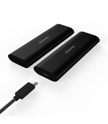 AISENS Caja Externa M.2 (NGFF) ASM2-014B SATA NVMe A USB3.1 Gen2, Negro