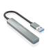AISENS HUB USB 3.0 Aluminio, 1xUSB3.0 A H+3xUSB2.0 A H, Gris, 10cm