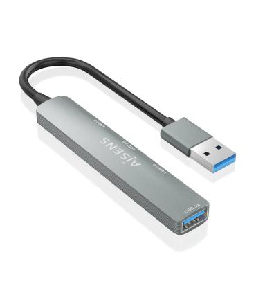 AISENS HUB USB 3.0 Aluminio, 1xUSB3.0 A H+3xUSB2.0 A H, Gris, 10cm