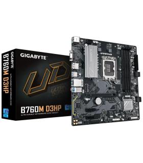 PLACA GIGABYTE B760M D3HP,INTEL,1700,B760,4DDR5,256GB,VGA+HDMI+DP,4SATA+2M.2,5USB3.2,GBLAN,MATX